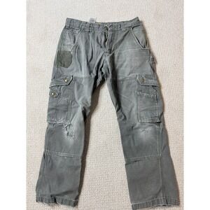 Carhartt Cargo Pants Relaxed Fit Gray Green Men's 33x30 Work Utility B342-MOS